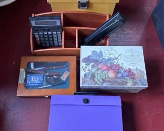 138 assortedofficesuppliesfileboxesdesk