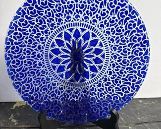 290 handcraftedkilnfiredglassplatewith