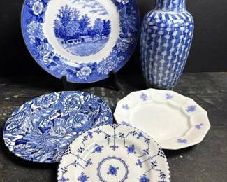 314 blueandwhiteenglishtransferwareplat