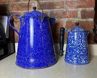 471 enamelwarecoffeepotsinbluegranitewa