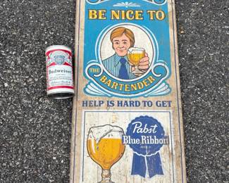 481 vintagepabstblueribbonwoodenbarsig