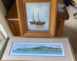 206 maineharborsceneprintframedsailboat