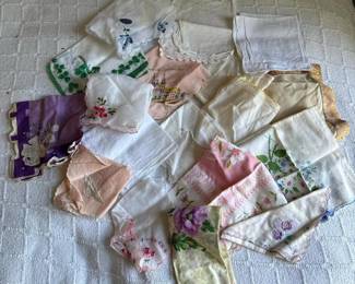 276 assortedvintagehandkerchiefsandembro