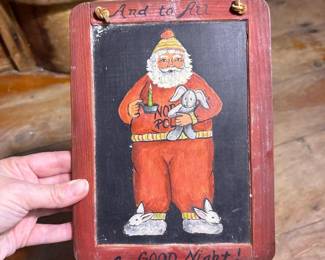 058 handpaintedsantawallplaque