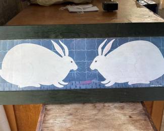 032 framedwarrenkimblewhiterabbitswall