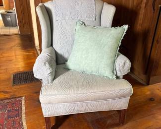 072 upholsteredwingbackarmchairwithaccen