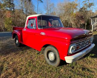 1964 Ford F-100 custom cab pickup truck, mostly original, flare side, 3-speed transmission