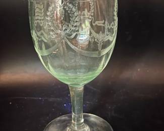 Wine Glass with Ultraviolet Green Glow
