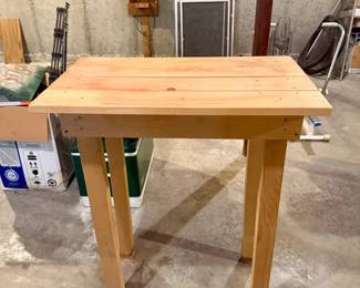 Rustic Tall End Table Or Work Table