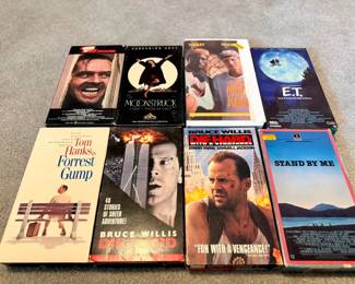 (8) Classic VHS Movies-The Shining, Moonstruck, Die Hard, & More