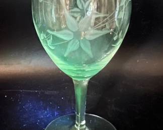 Wine Glass with Ultraviolet Green Glow