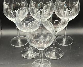 (6) Crystal Wine Glasses