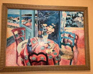 Framed museum-quality reproduction of Antibes From Hotel Djoliba by Mary Pavey