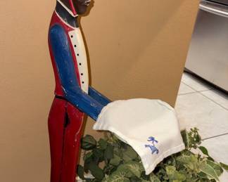 Vintage Silent Butler Wooden Figure 