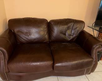 Beautiful Leather Love Seat 