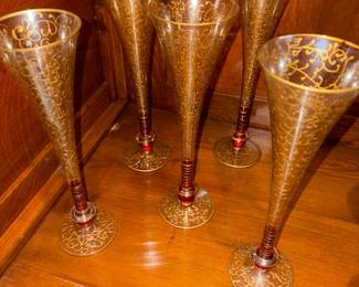 Pier One Imports Fluted Champagne Glasses 