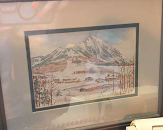 "Mt. Crested Butte" from Original Watercolor by Susan H. Anderton 1989 