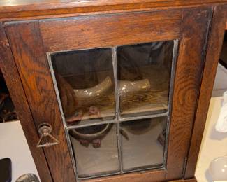 Vintage Tiger Wood Wall Cabinet 
