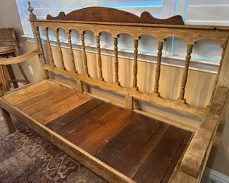 Wooden Vintage Headboard Bench 
