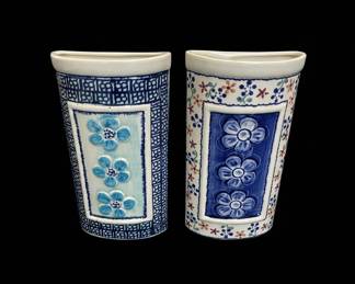 Polish Pottery Wall Pockets  Pair second image