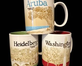 Starbucks Global Icon Series Mugs Aruba, Heidelberg, and Washington D.C.