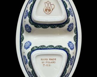 Ceramika Artystyczna Polish Pottery Divided Dish second image