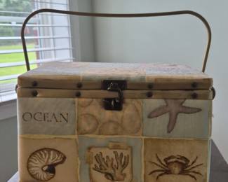 Coastal Themed Sewing or Jewelry Organizer Box
