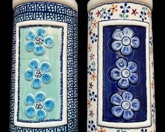 Polish Pottery Wall Pockets  Pair
