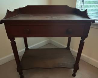 Antique Wash Stand with Drawer and Lower Shelf second image