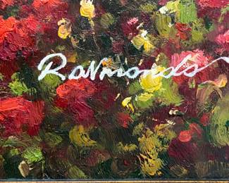 Raymondo Mediterranean Floral Street Scene Oil Painting second image