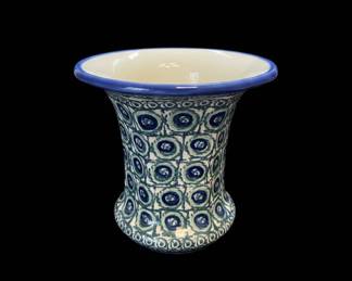 Polish Pottery Peacock Eye Vase