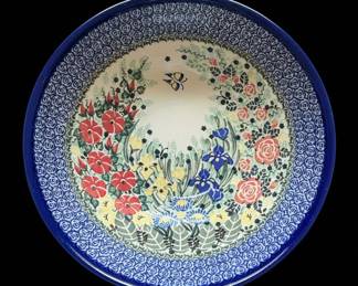 Polish Pottery Unikat Bowl  A Walk Through My Garden  M. Starzyk  Special Edition