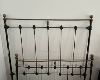Victorian Style Wrought Iron and Brass Bed Frame