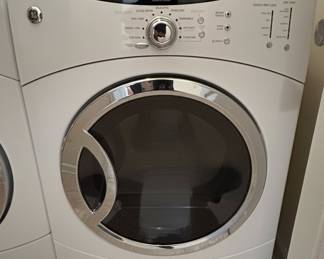 GE Profile Front Load Washer and Electric Dryer Set  White with Black Console second image