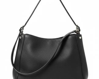 Kate Spade New York Black Pebbled Leather Triple Compartment Shoulder Bag