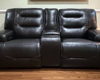 Dual Power Reclining Sofa  Loveseat, with Optional Sectional Center Console B