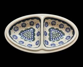 Ceramika Artystyczna Polish Pottery Divided Dish