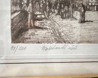 Malostransk nmst Etching by Em. Pap second image