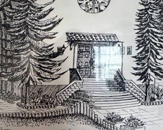 Koehn Ink Drawing of Mark Twain Village Chapel, Heidelberg third image