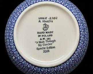 Polish Pottery Unikat Bowl  A Walk Through My Garden  M. Starzyk  Special Edition second image