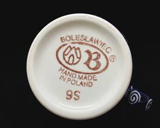 Boleslawiec Polish Pottery Serving Set  Peacock Swirl Pattern second image
