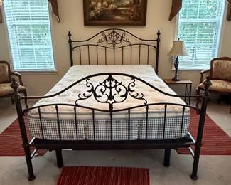 Serta Motion Essentials Adjustable Bed Base with Decorative Scroll Iron Bed Frame