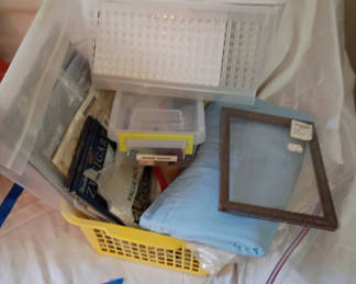 Lot 28: Assorted Cross Stitch Kits and Craft Storage Supplies