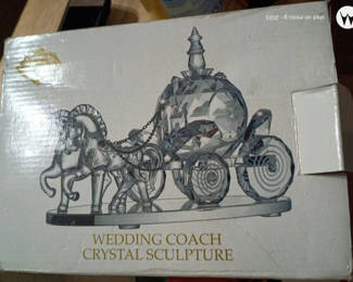 Lot 152: Wedding Coach Crystal Sculpture