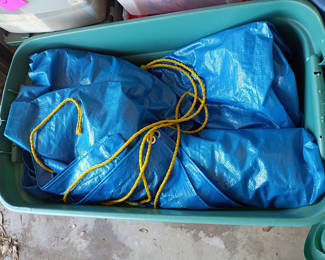 Lot 141: Sterilite Storage Tote with Blue Tarp