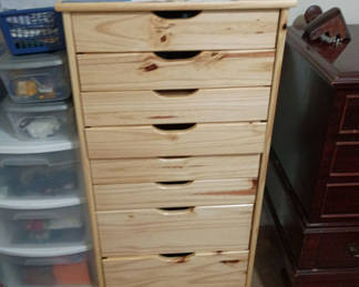 Lot 11: Wooden Multi-Drawer Storage Cabinet