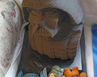 Lot 34: Star Wars Figurines, Toy Vehicles, Plush Character, and Darth Vader Bust