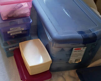 Lot 31: Craft Supplies and Easter Ornaments Storage Containers