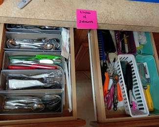 Lot 186: Kitchen Utensils, Flatware, and Drawer Organizers