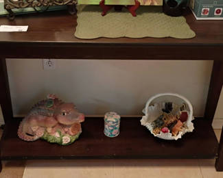 Lot 2: Dark Wood Console Table